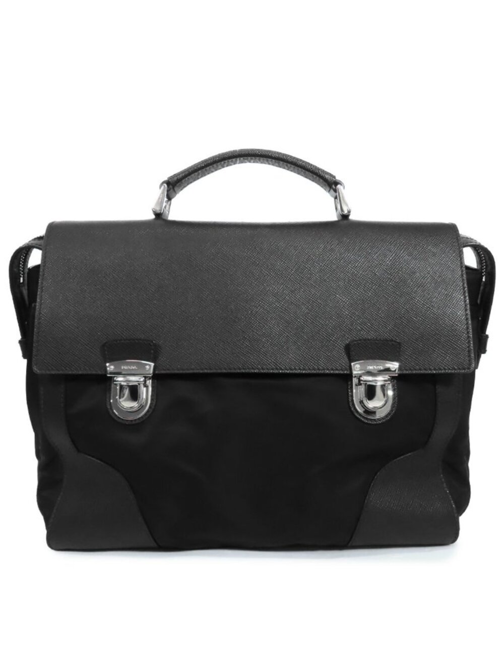 Prada Business Bag Black Nylon Leather